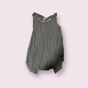 Calvin Klein grey sleeveless blouse with back slit